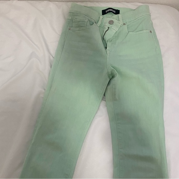 EXPRESS MINT CAPRI BOOTCUT DENIM - Picture 2 of 5